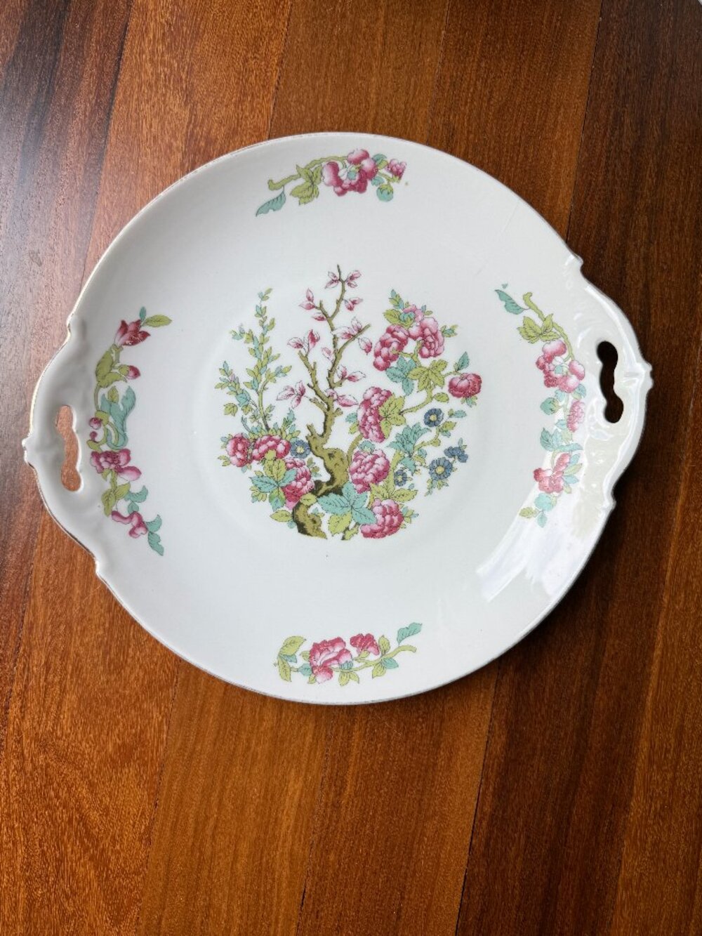 Vintage MZ Altrohlau CMR Indian Tree Porcelain Handled Cake Plate